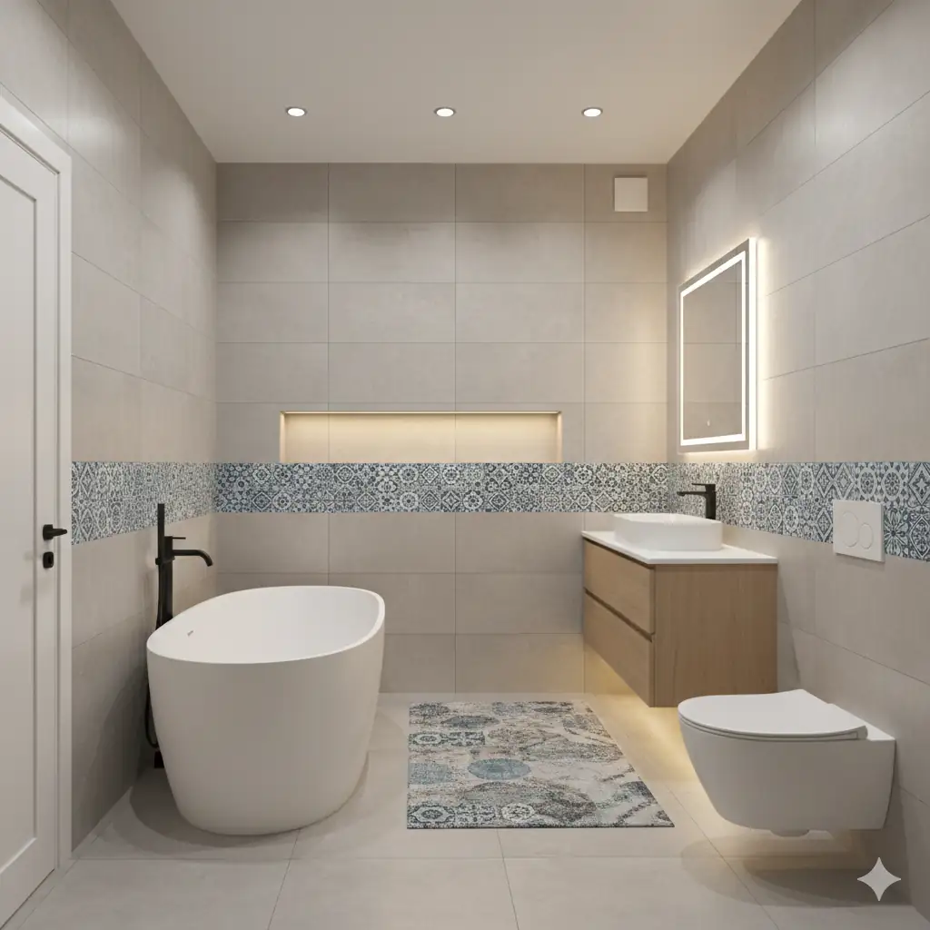 Ремонт ванной комнаты с материалами в Москве