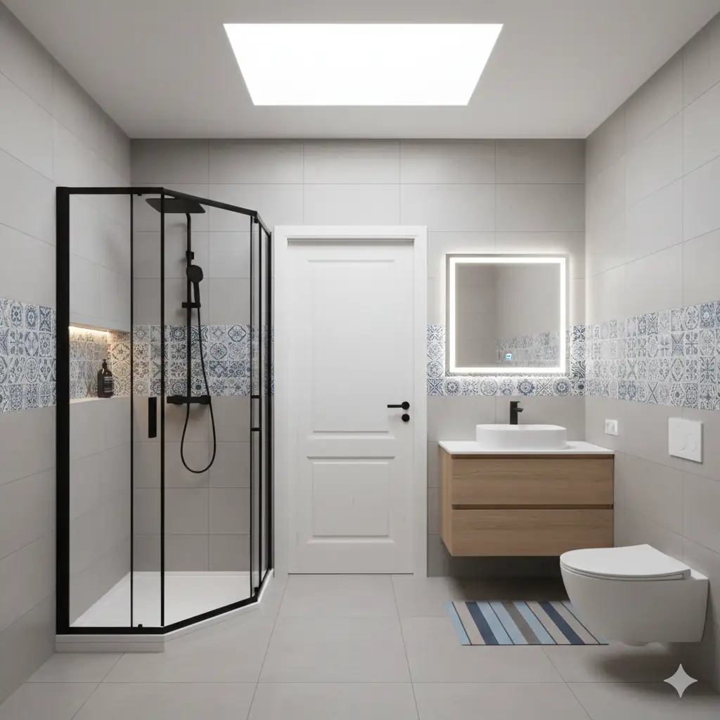 Ремонт ванной комнаты с душевой кабиной в Москве