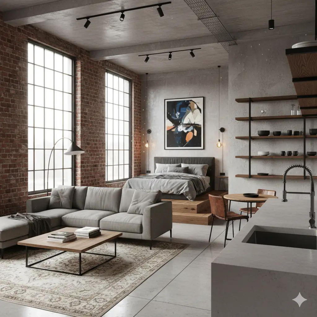 Ремонт 1-к квартиры в стиле лофт в Москве