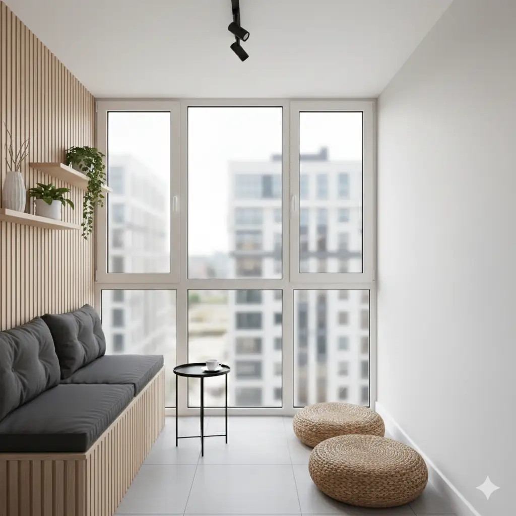 Ремонт маленького балкона в Москве