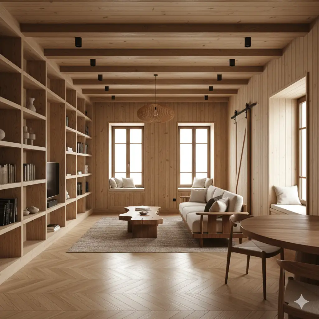 Отделка квартиры деревом в Москве