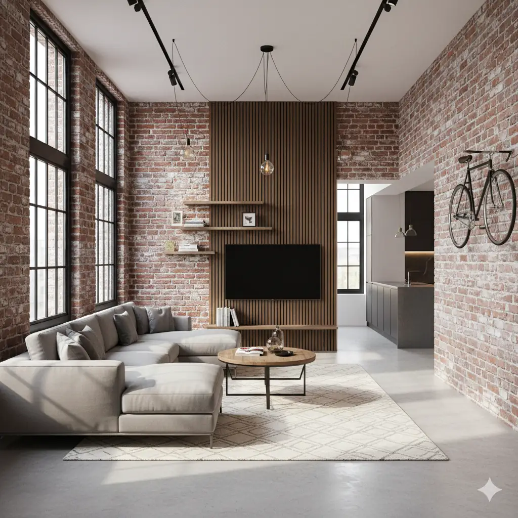 Отделка квартиры под кирпич в Москве