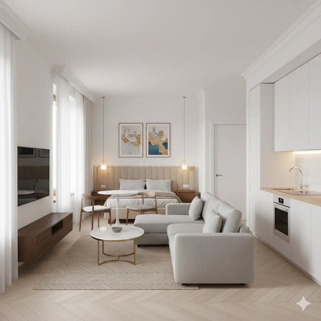 Ремонт студии в новостройке в Москве